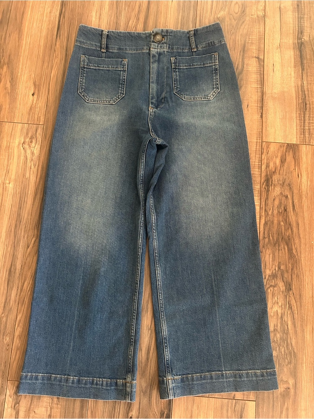 Pilcro Women's Blue Wide-Leg Denim Jeans